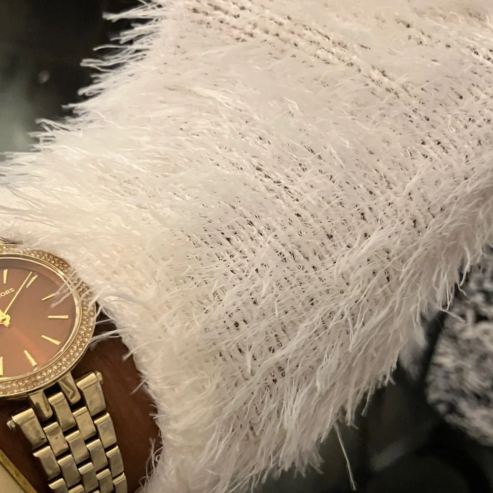 Poof! White Fuzzy Sweater with Silver Snowflake - Picture 6 of 7